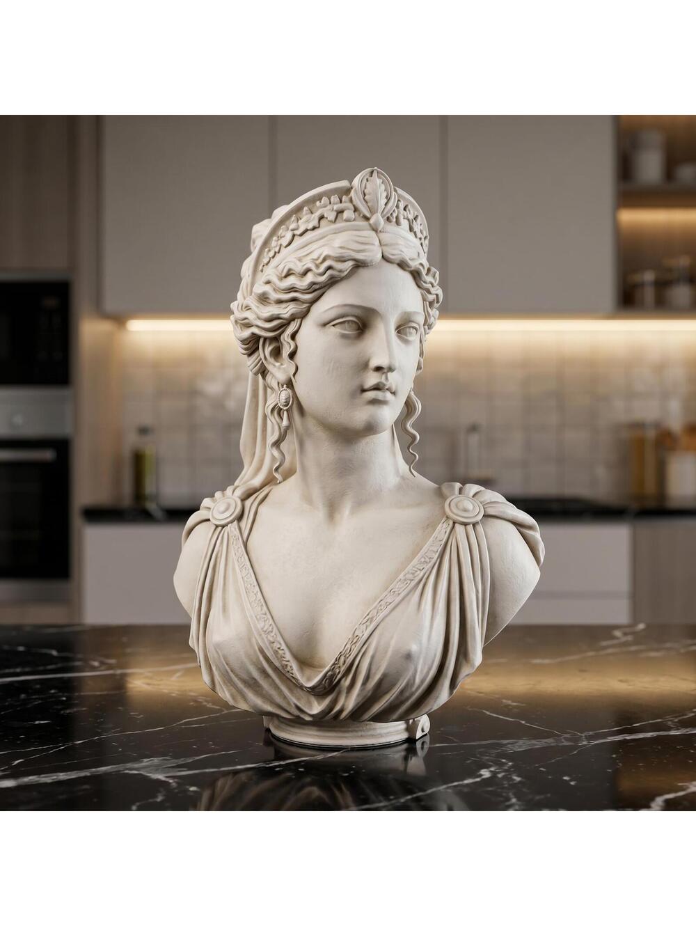 Luxury Indoor Statue - Greek Goddess Bust - Home Office Decor - Gift for Her